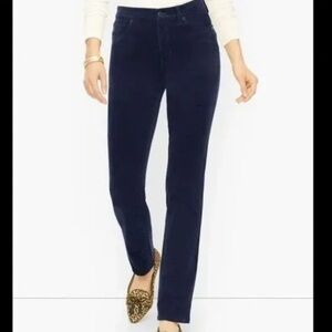 Talbots Simply Flattering 5-Pocket Pants Womens 8 Straight Black Corduroy